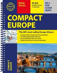 Philip's Compact Atlas Europe: A5 Spiral binding цена и информация | Энциклопедии, справочники | kaup24.ee