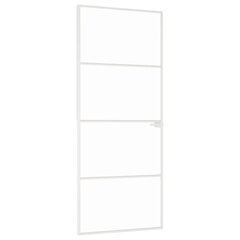 vidaXL siseuks, valge, 83x201,5 cm, karastatud klaas/alumiinium, õhuke цена и информация | Межкомнатные двери | kaup24.ee