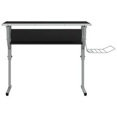 vidaXL käsitöölaud, must ja hall, 110x53x(58–87) cm, tehispuit/teras hind ja info | Arvutilauad, kirjutuslauad | kaup24.ee