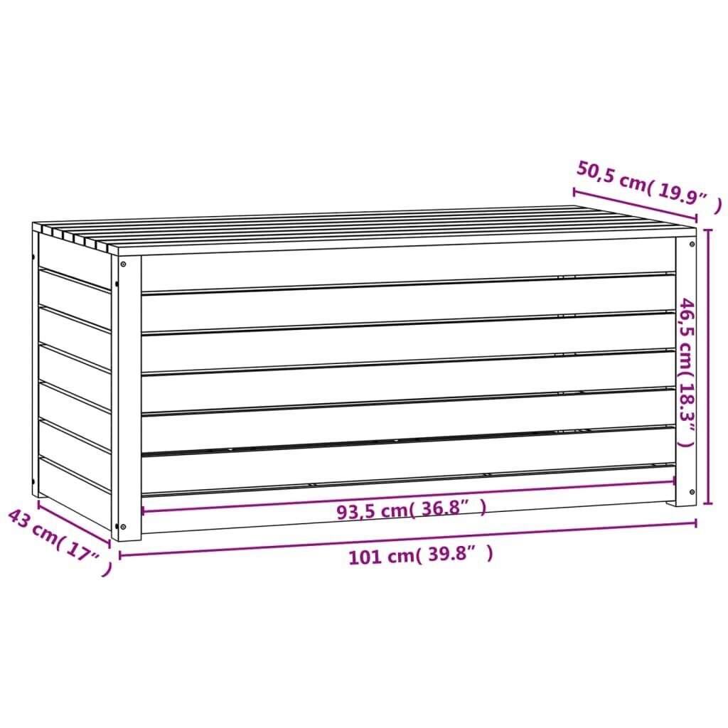 vidaXL aia hoiukast, meepruun, 101 x 50,5 x 46,5 cm, männipuit цена и информация | Kompostrid, prügikonteinerid | kaup24.ee