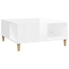 vidaXL kohvilaud, kõrgläikega valge, 80x80x36,5 cm, tehispuit hind ja info | Diivanilauad | kaup24.ee