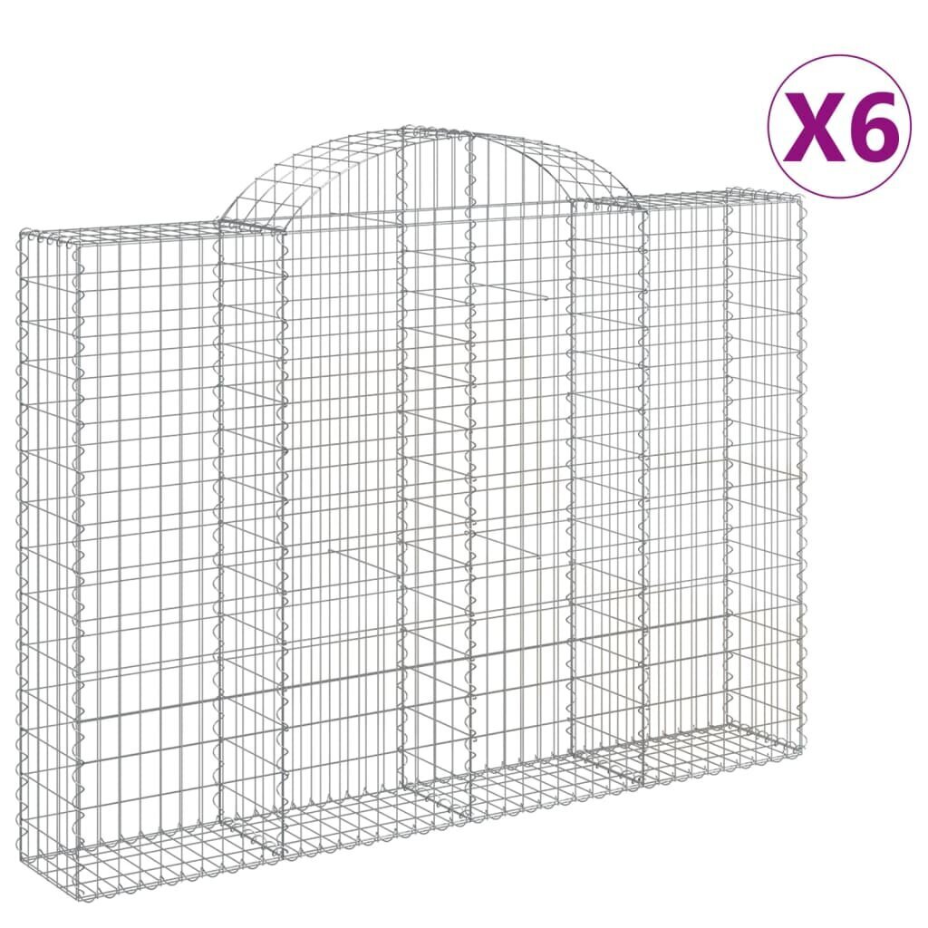 vidaXL kaarekujulised gabioonkorvid 6 tk, 200x30x140/160 cm, raud hind ja info | Aiad ja tarvikud | kaup24.ee