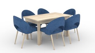 Köögimööbli komplekt ADRK Furniture 82 Rodos, sinine/pruun hind ja info | Söögilauakomplektid | kaup24.ee