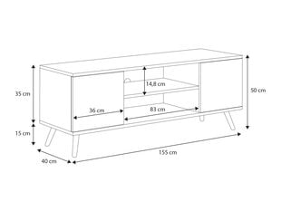 TV-laud ADRK Furniture Petra, valge hind ja info | TV alused | kaup24.ee