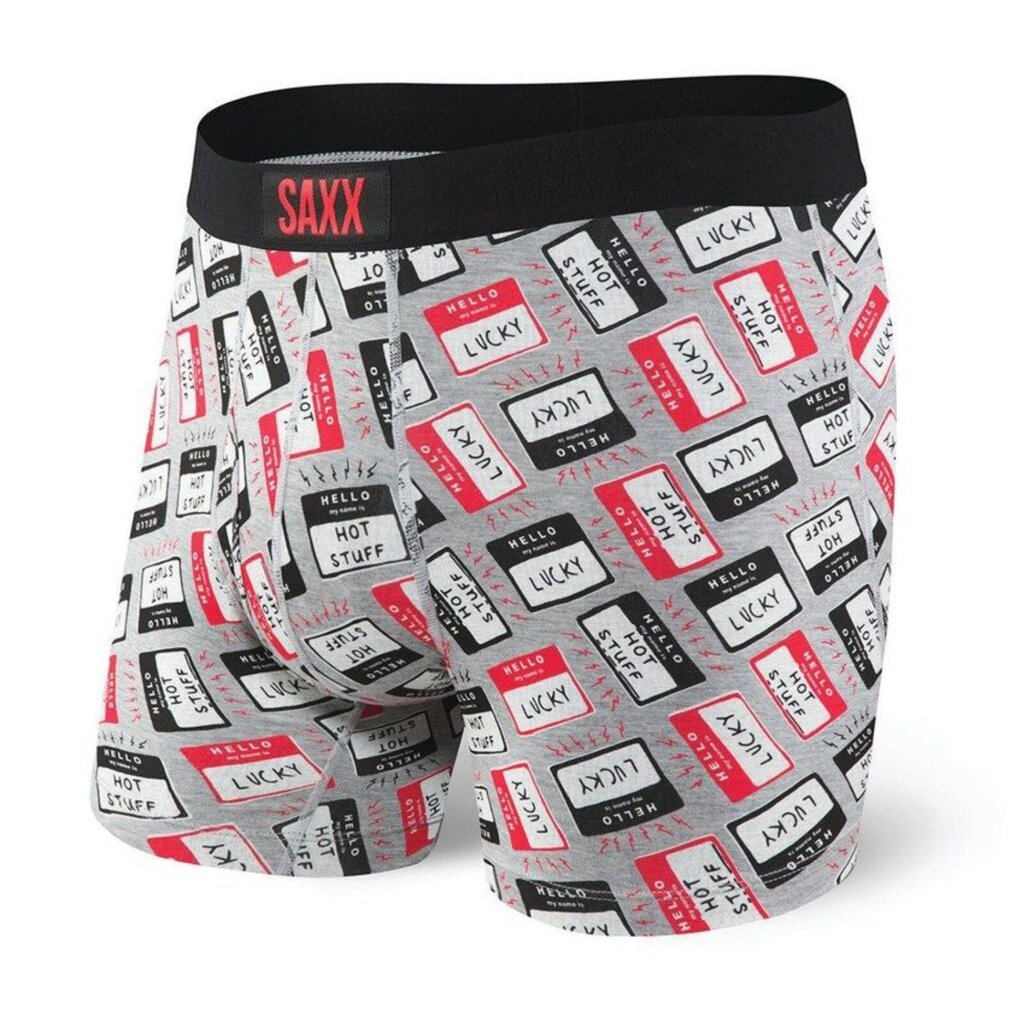 Meeste bokserid, Saxx Ultra Boxer Brief Fly, Hall - Name Tag 61047-599 hind ja info | Meeste aluspesu | kaup24.ee