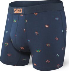 Meeste bokserid, Saxx Vibe Boxer Brief, Sinine - Trail Markers 61391-386 цена и информация | Мужские трусы | kaup24.ee