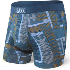 Meeste bokserid, Saxx Vibe Boxer Brief, Sinine - Patchwork 64350-386 hind ja info | Meeste aluspesu | kaup24.ee