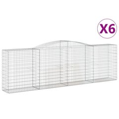 vidaXL kaarekujulised gabioonkorvid 6 tk, 400x50x120/140 cm, raud hind ja info | Aiad ja tarvikud | kaup24.ee