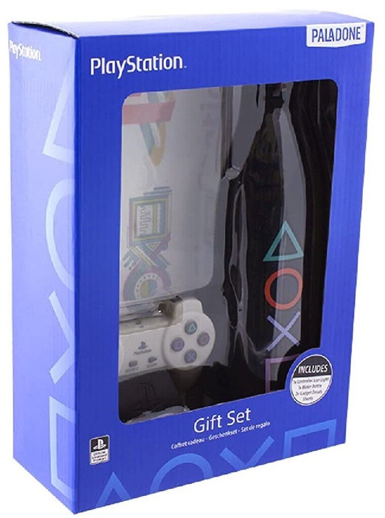 Playstation Icon valgus, pudeli ja kleebiste kinkekomplekt hind ja info | Fännitooted mänguritele | kaup24.ee