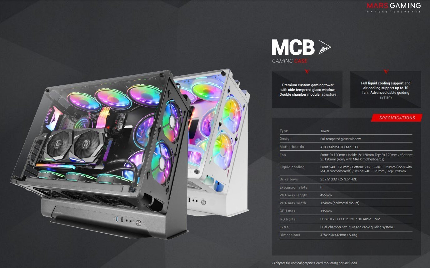 Korpus Mars Gaming MCB Ultra Gaming XL PC Case ATX / White hind ja info | Arvutikorpused | kaup24.ee