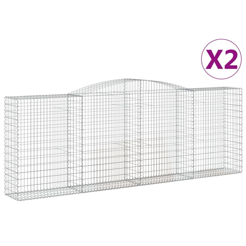 vidaXL kaarekujulised gabioonkorvid 2 tk, 400x50x140/160 cm, raud hind ja info | Aiad ja tarvikud | kaup24.ee