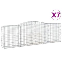 vidaXL kaarekujulised gabioonkorvid 7 tk, 400x50x120/140 cm, raud цена и информация | Заборы и принадлежности к ним | kaup24.ee