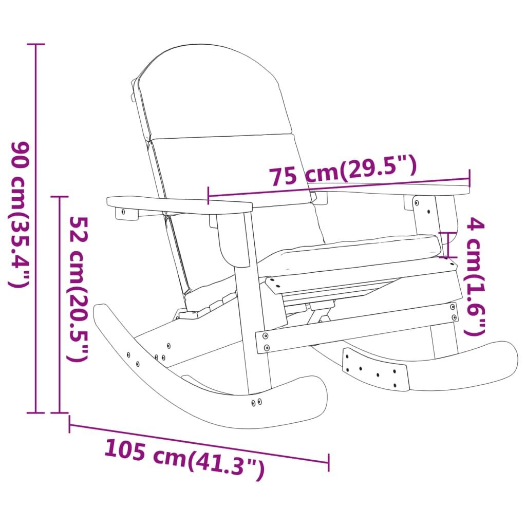 vidaXL Adirondack kiiktool patjadega, akaatsiapuit hind ja info | Tugitoolid | kaup24.ee