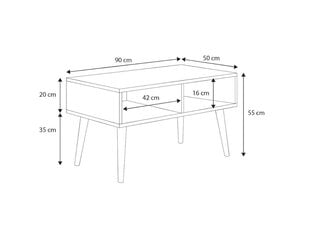 Кофейный столик ADRK Furniture Sana, белый цена и информация | Журнальные столики | kaup24.ee