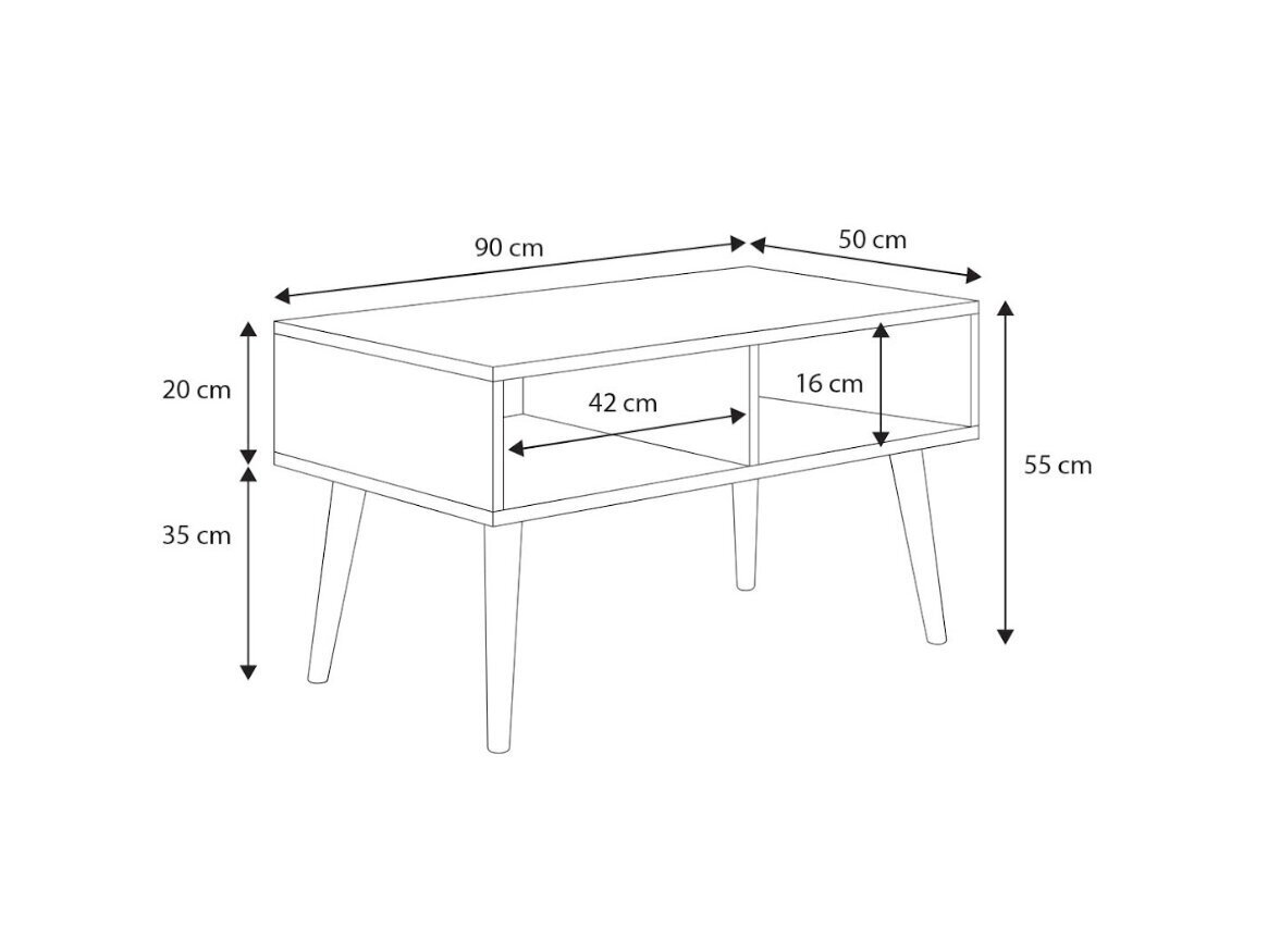 Diivanilaud ADRK Furniture Sana, valge hind ja info | Diivanilauad | kaup24.ee