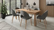 Köögimööbli komplekt ADRK Furniture 82 Rodos, hall/pruun hind ja info | Söögilauakomplektid | kaup24.ee