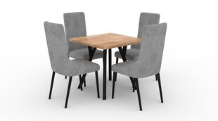 Köögimööbli komplekt ADRK Furniture 83 Rodos, hall/pruun hind ja info | Söögilauakomplektid | kaup24.ee