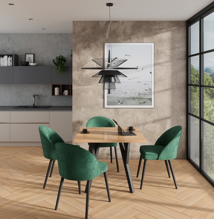Köögimööbli komplekt ADRK Furniture 84 Rodos, roheline/pruun цена и информация | Söögilauakomplektid | kaup24.ee