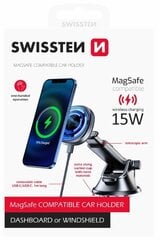 Swissten Магнитный автомобильный держатель 15W (MagSafe compatible) цена и информация | Mobiiltelefonide hoidjad | kaup24.ee