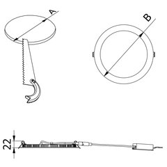 GTV LED lamp Oris Plus Ø168mm must, süvistatav 3000K, 1020lm LD-ORW13W-CBP-10 hind ja info | Süvistatavad ja LED valgustid | kaup24.ee