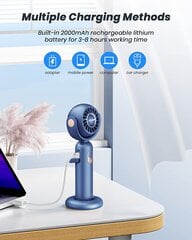 Kaasaskantav ventilaator, laetav - Sinine цена и информация | Вентиляторы | kaup24.ee