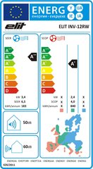 Konditsioneer/soojuspump ELIT INV-12RW & WIFI hind ja info | Õhksoojuspumbad, konditsioneerid | kaup24.ee