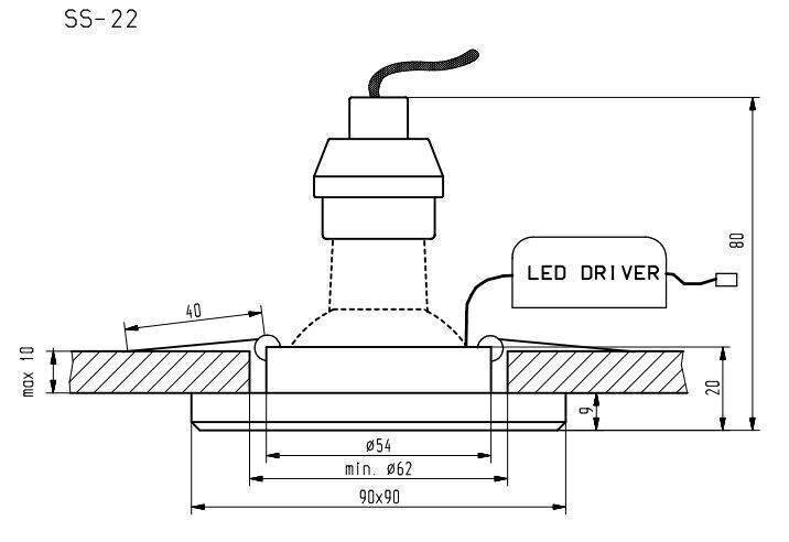 Candellux sisseehitatud LED valgustid SS-22, 3 tk цена и информация | Süvistatavad ja LED valgustid | kaup24.ee