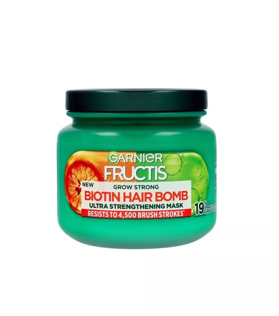 Tugevdav juuksemask Garnier Fructis Grow Strong Biotin Hair Bomb, 320 ml hind ja info | Maskid, õlid, seerumid | kaup24.ee