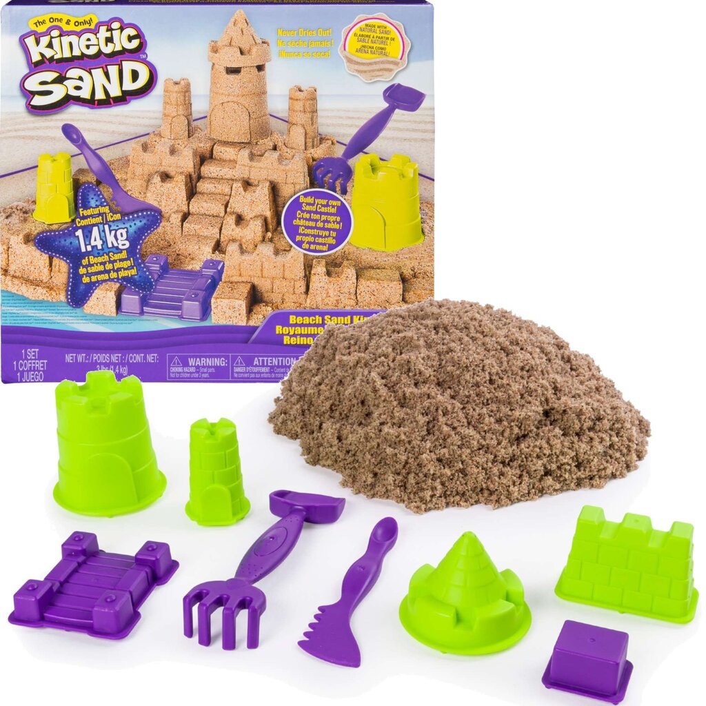 Kinetic Sand Kineetiline liivast rannalinnakute komplekt hind ja info | Arendavad mänguasjad | kaup24.ee