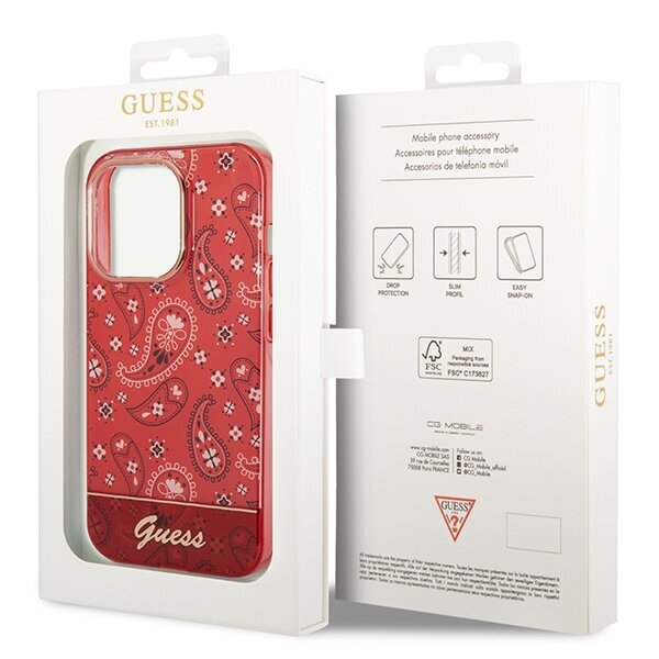 Guess GUHCP14XHGBNHR iPhone 14 Pro Max 6,7" czerwony|red hardcase Bandana Paisley hind ja info | Telefoni kaaned, ümbrised | kaup24.ee