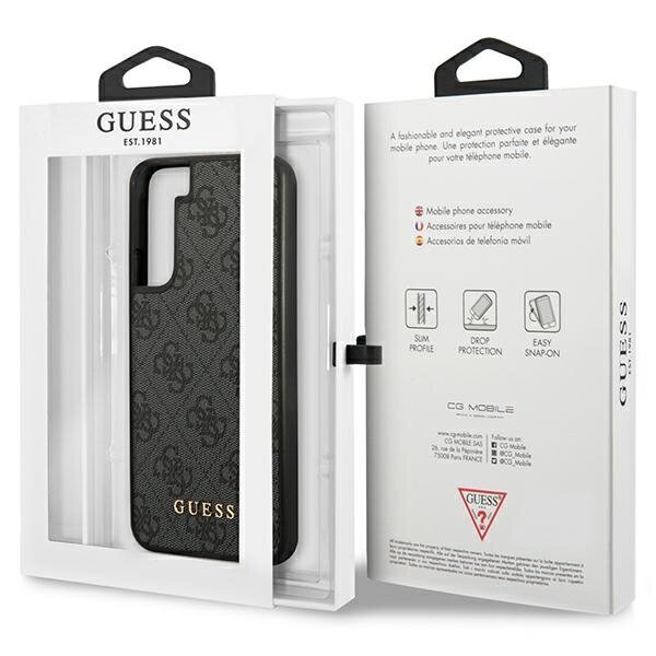 Guess GUHCS23SG4GFGR S23 S911 szary|grey hardcase 4G Metal Gold Logo hind ja info | Telefoni kaaned, ümbrised | kaup24.ee