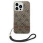 Guess GUOHCP14XH4STW iPhone 14 Pro Max 6,7" brązowy|brown hardcase 4G Print Strap цена и информация | Telefoni kaaned, ümbrised | kaup24.ee