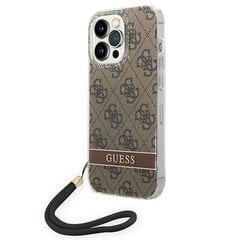 Guess GUOHCP14XH4STW iPhone 14 Pro Max 6,7" brązowy|brown hardcase 4G Print Strap цена и информация | Чехлы для телефонов | kaup24.ee