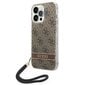 Guess GUOHCP14XH4STW iPhone 14 Pro Max 6,7" brązowy|brown hardcase 4G Print Strap цена и информация | Telefoni kaaned, ümbrised | kaup24.ee