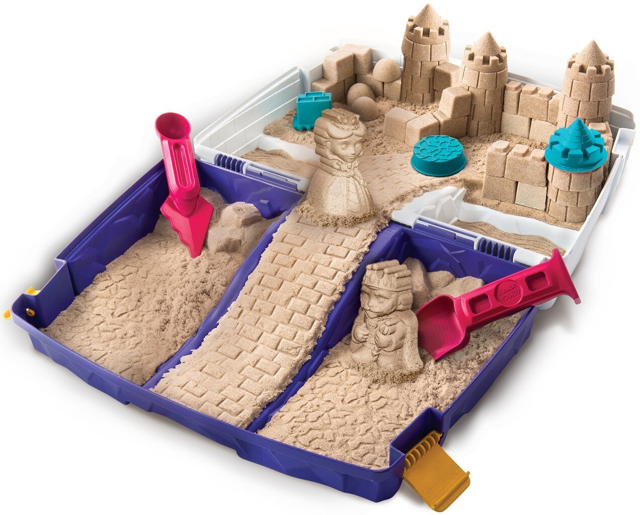 Spin Master Kinetic Sand kohver + 907 kinetiline liiv + tarvikud цена и информация | Kunstitarbed, voolimise tarvikud | kaup24.ee