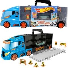 Hot Wheels Transporter Truck 14 autole + 1 auto ja liiklusmärgid hind ja info | Poiste mänguasjad | kaup24.ee