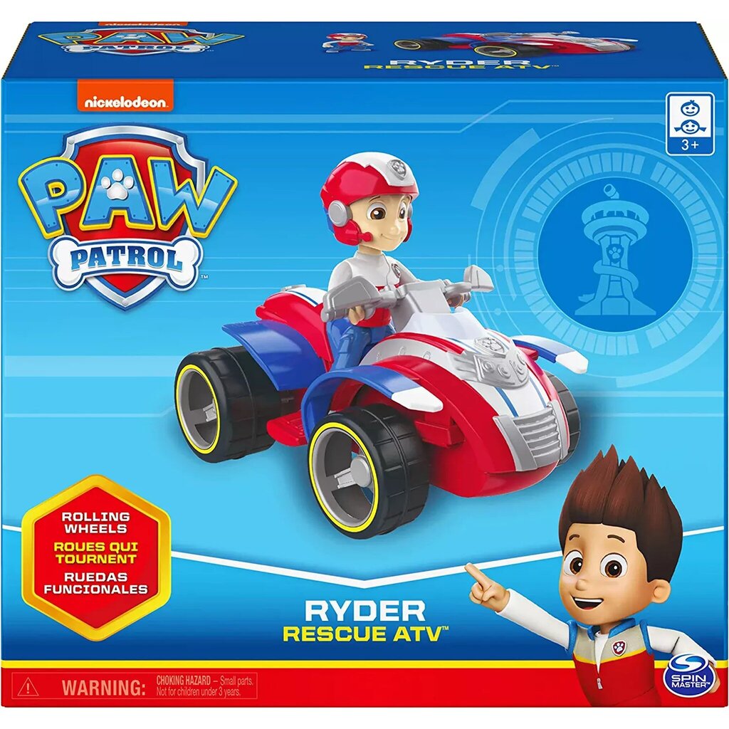 Spin Master Paw Patrol Ryder figuur + ATV quadauto цена и информация | Poiste mänguasjad | kaup24.ee