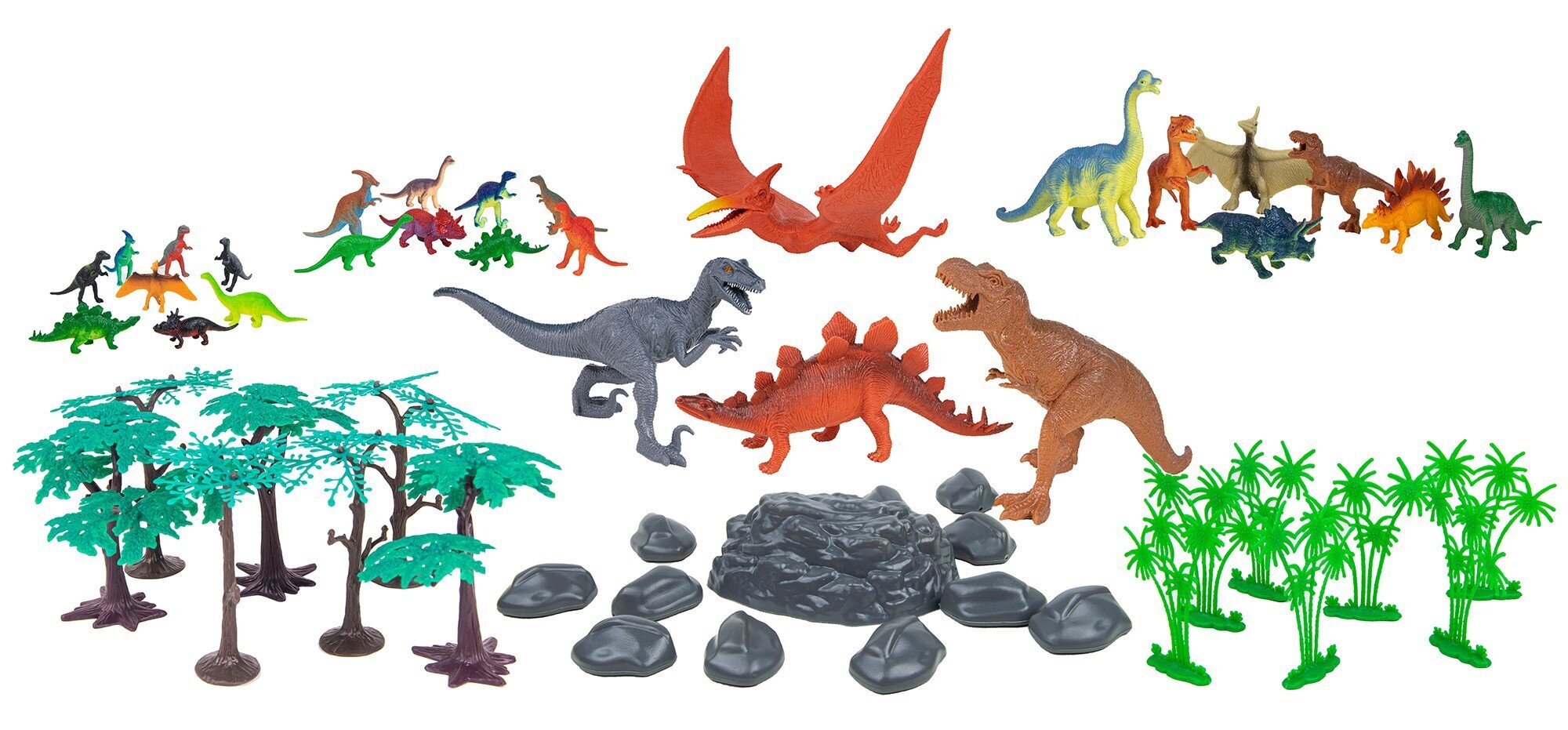 Jurassic Park suur dinosauruste komplekt, figuurid konteineris, 55 tk. цена и информация | Imikute mänguasjad | kaup24.ee