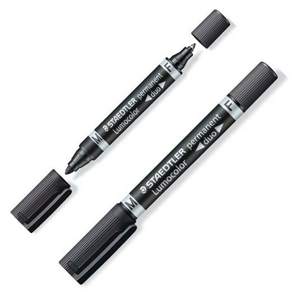 Püsimarker Staedtler Lumocolor Duo Must 10 Ühikut цена и информация | Kirjutusvahendid | kaup24.ee