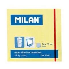 Märkmik Milan Kollane Isekleepuvad (7,6 x 7,6 cm) hind ja info | Vihikud, märkmikud ja paberikaubad | kaup24.ee