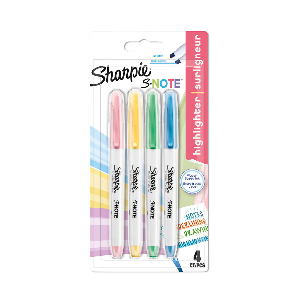 Highlighter Set Sharpie S-Note – 4 värvi hind ja info | Kunstitarbed, voolimise tarvikud | kaup24.ee