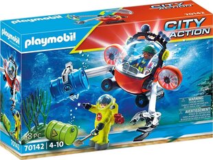Playset Playmobil City Action Environment Mission Подводная лодка 70142 (58 pcs) цена и информация | Конструкторы и кубики | kaup24.ee