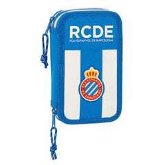 Двойной пенал RCD Espanyol Синий Белый (28 pcs) цена и информация | Пеналы | kaup24.ee