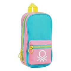 Pencil Case Backpack Benetton Color Block Kollane Roosa Türkiissinine hind ja info | Pinalid | kaup24.ee