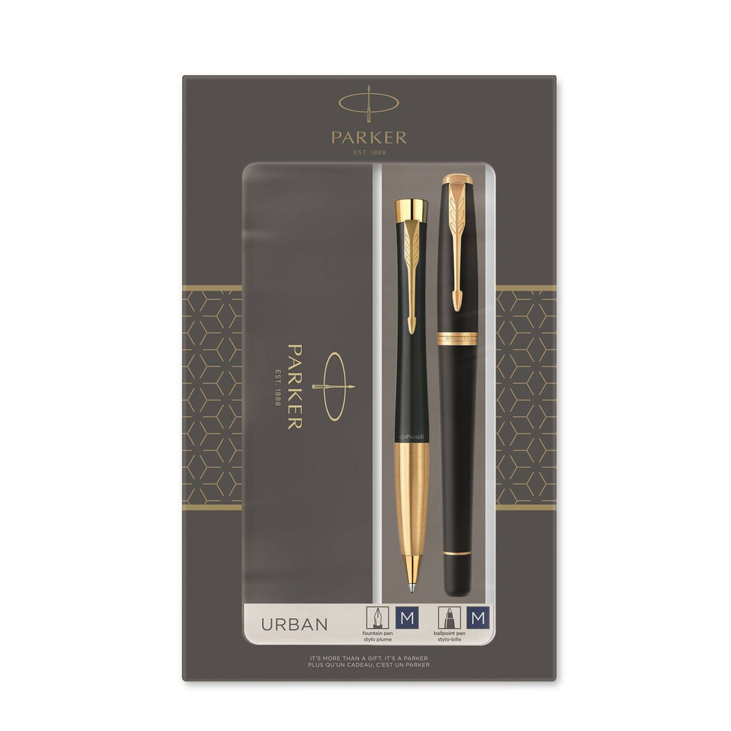 Parker 2093381 pliiatsikomplekt must, kuldne 2 tk цена и информация | Kirjutusvahendid | kaup24.ee