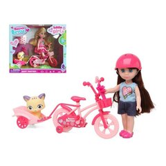 Nukk Lemmikloomaga Dream Bicycle Roosa hind ja info | Tüdrukute mänguasjad | kaup24.ee