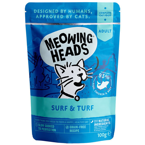 Konserv kassidele Meowing Heads valkudega Surf & Turf, 100 g цена и информация | Konservid kassidele | kaup24.ee