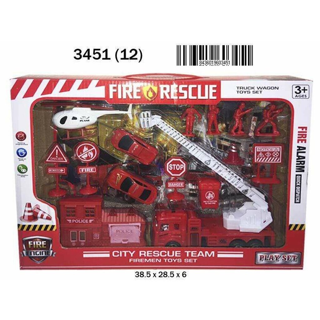 Playset Fire Rescue Tuletõrjejaam 38,5 x 28,5 x 6 cm цена и информация | Poiste mänguasjad | kaup24.ee