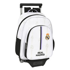 Школьный рюкзак с колесиками Real Madrid C.F. Чёрный Белый (28 x 34 x 10 cm) цена и информация | Школьные рюкзаки, спортивные сумки | kaup24.ee