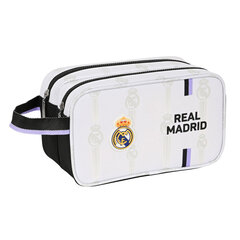 Kotike koolitarvete jaoks Real Madrid C.F. Must Valge (26 x 15 x 12.5 cm) hind ja info | Kohvrid, reisikotid | kaup24.ee